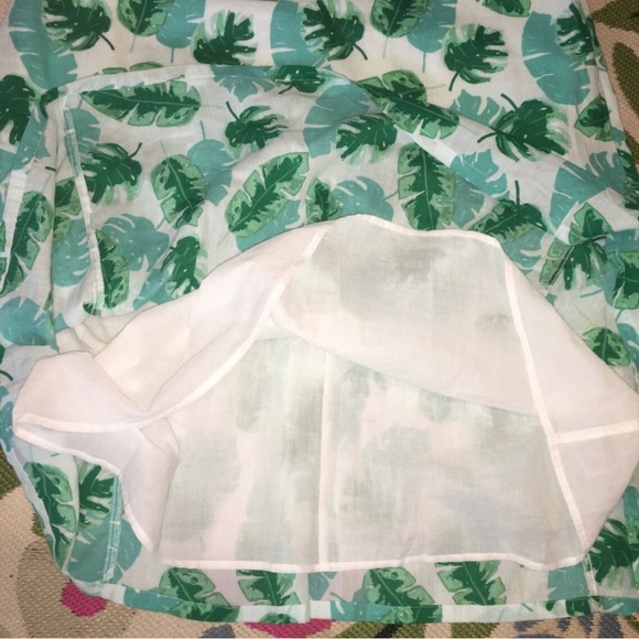 J. Crew Tropical Green Leaf Midi lined tier summer Dress NWT sz. medium - Picture 4 of 6